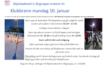 Årets første klubbrenn Mandag 10. januar